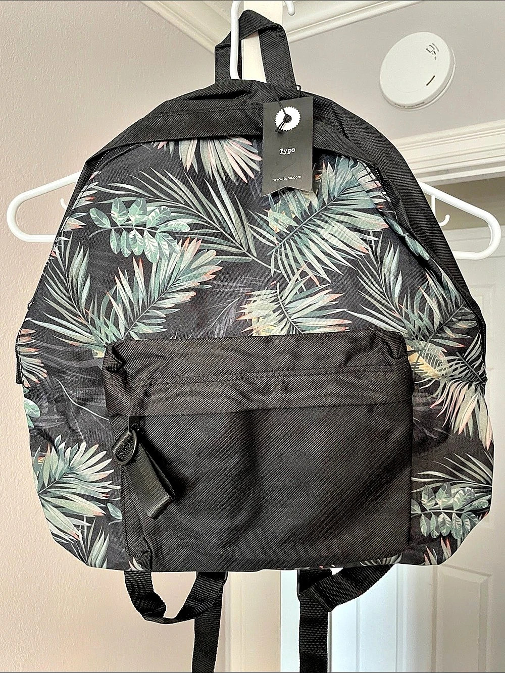 Typo Gwp Backpack Palms Floral Black & Green